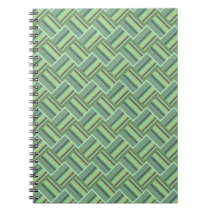Olive green stripes weave notebook