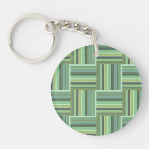 Olive green stripes weave pattern key ring