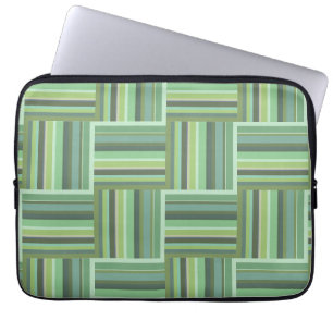 Olive green stripes weave pattern laptop sleeve