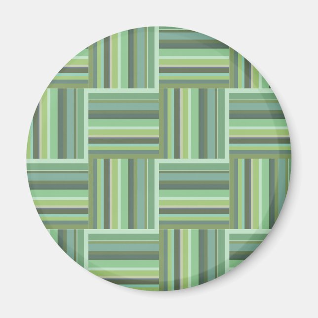 Olive green stripes weave pattern magnet (Front)