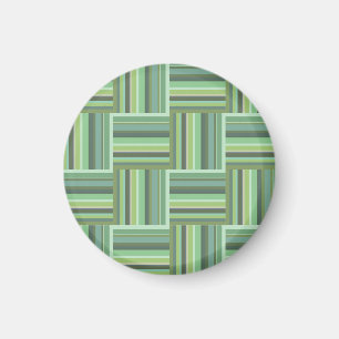 Olive green stripes weave pattern magnet