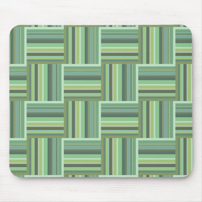 Olive green stripes weave pattern mouse mat (Front)