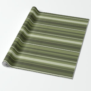 Olive green stripes wrapping paper