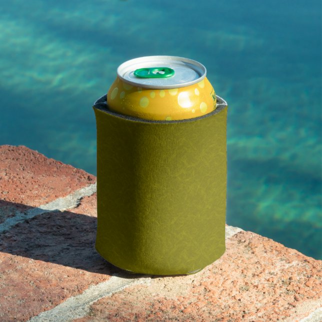 Olive green surface with subtle swirling pattern can cooler (In Situ Pool)