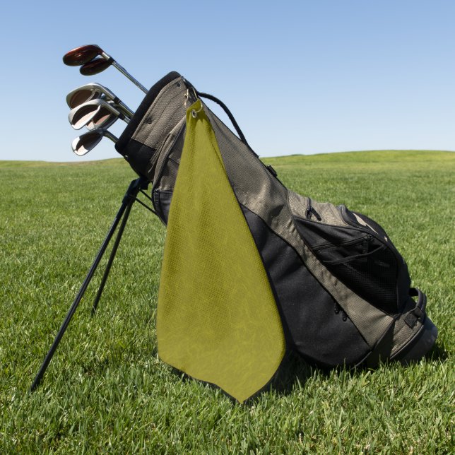 Olive green surface with subtle swirling pattern golf towel (Green)