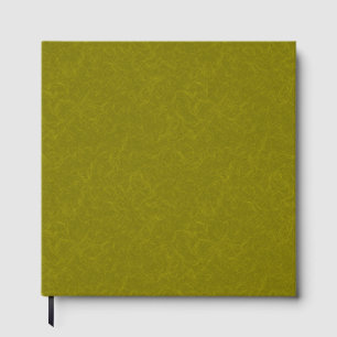 Olive green surface with subtle swirling pattern guest book