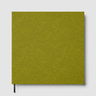 Olive green surface with subtle swirling pattern guest book