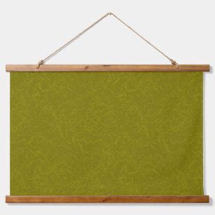 Olive green surface with subtle swirling pattern hanging tapestry