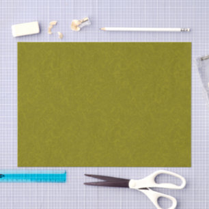 Olive green surface with subtle swirling pattern tissue paper