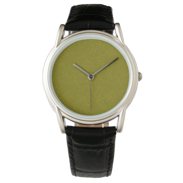Olive green surface with subtle swirling pattern watch (Front)