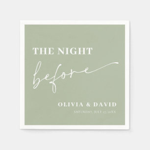Olive Green The Night Before Rehearsal Dinner Napkin