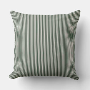 Olive Green Ticking Stripe Cushion