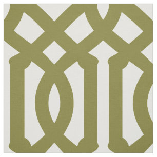 Olive Green Trellis Large Scale Fabric