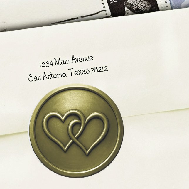 Olive Green Two Hearts Intertwined Wedding Classic Round Sticker (Creator Uploaded)