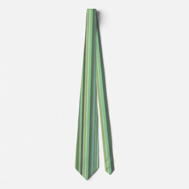 Olive green vertical stripes tie (Front)