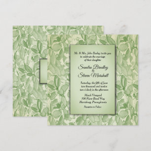 Olive Green Vintage Theme Wedding Invitation