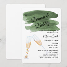 Olive Green Wash Bridal Shower Invitation