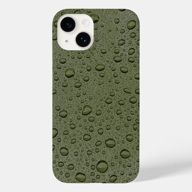 Olive green water droplets Case-Mate iPhone case (Back)