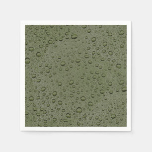 Olive green water droplets napkin