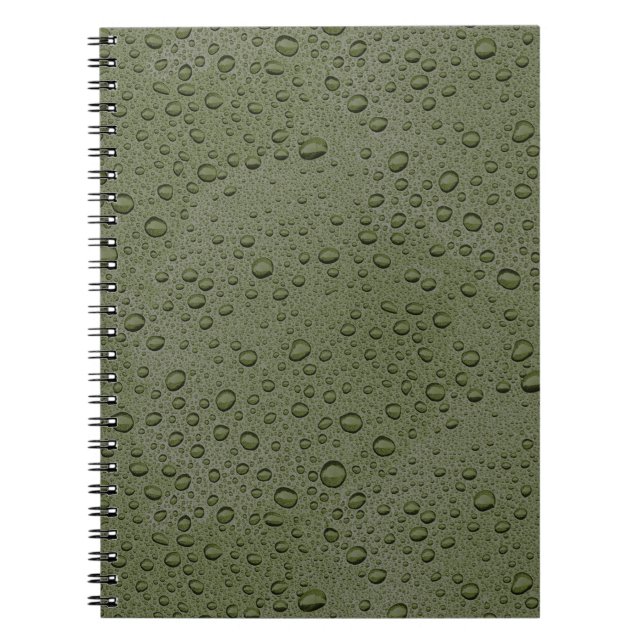 Olive green water droplets notebook (Front)