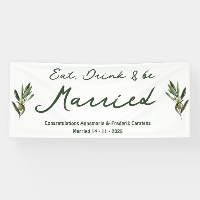 Olive Green Wedding  Banner (Horizontal)