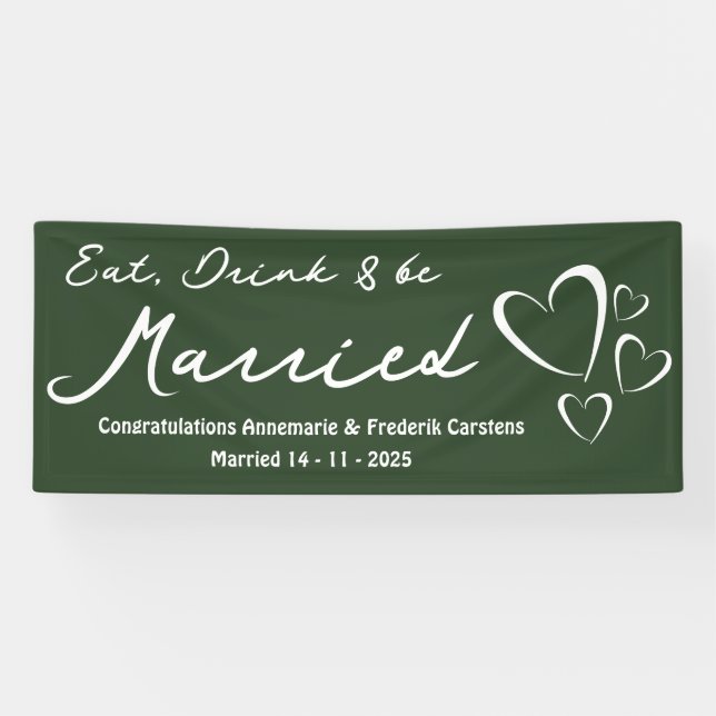 Olive Green Wedding  Banner (Horizontal)