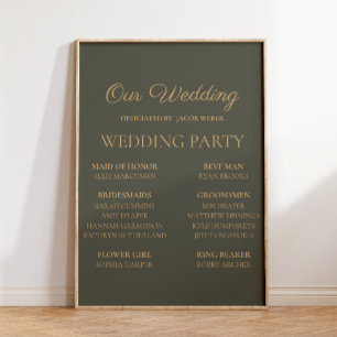 Olive Green Wedding Bridal Party Poster