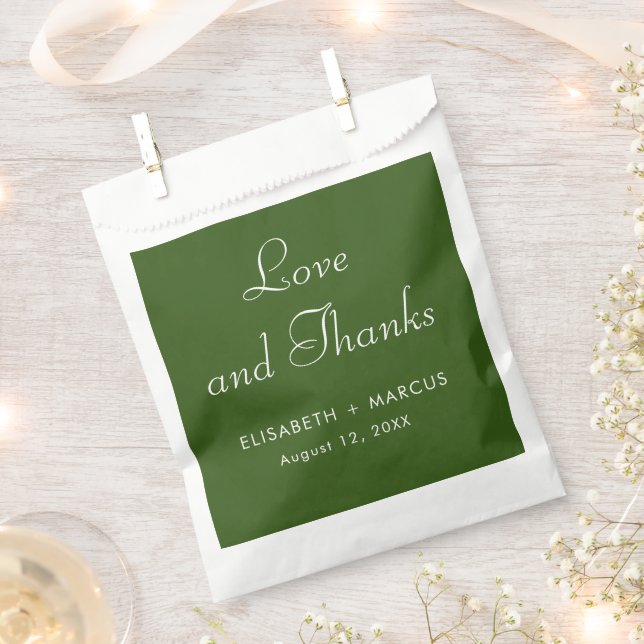 Olive green wedding elegant favour bag (Clipped)