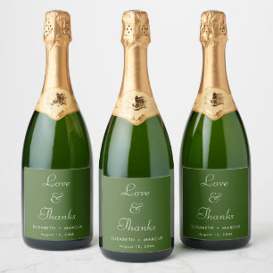 Olive green wedding elegant wine labels