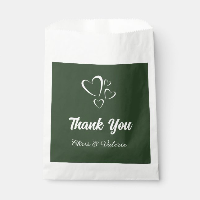 Olive Green Wedding  Favour Bags (Front)
