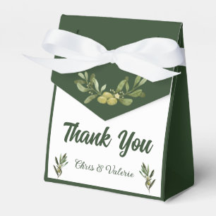 Olive Green Wedding Favour Box