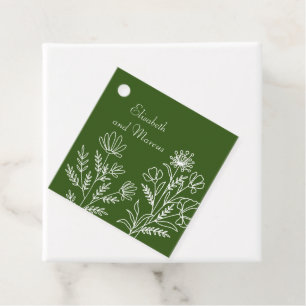 Olive green wedding favour tags