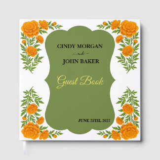 Olive Green Wedding Guest Book - Marigold