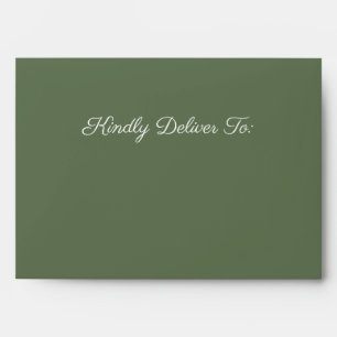 Olive Green Wedding Invitation Envelope