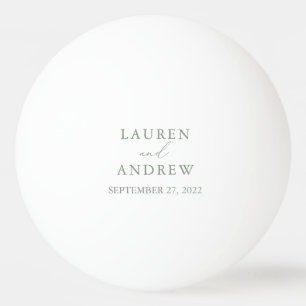 Olive Green Wedding Personalised Ping Pong Ball
