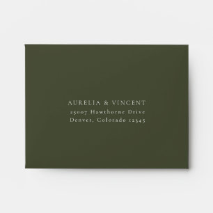 Olive Green Wedding RSVP Envelope