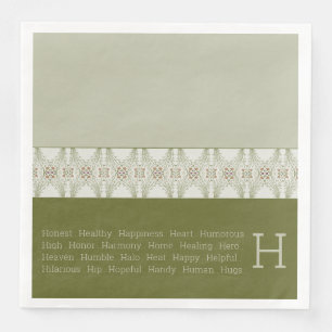 Olive Green With White Napkin