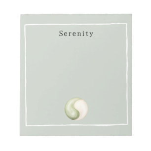Olive Green Yin Yang Meditation Personalized  Notepad