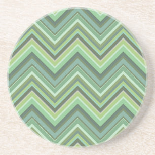 Olive green zigzag stripes coaster