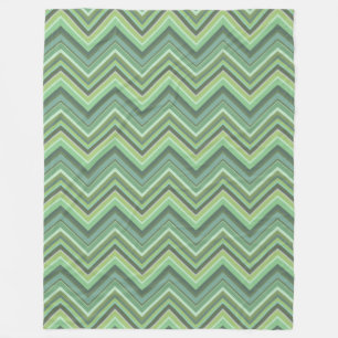 Olive green zigzag stripes fleece blanket