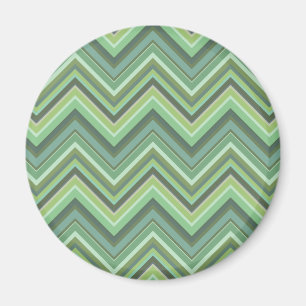 Olive green zigzag stripes magnet
