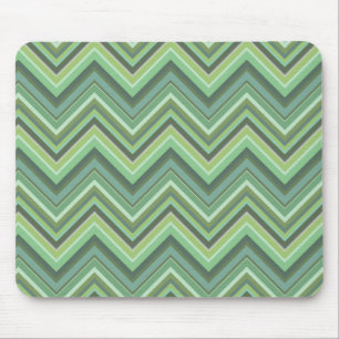 Olive green zigzag stripes mouse mat