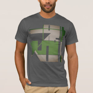 Olive Grey Metallic Southwest-inspired Abstract T-Shirt