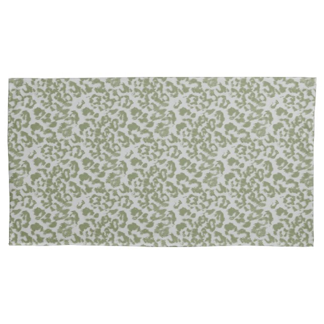 Olive grey spotted leopard  pillowcase (Front)