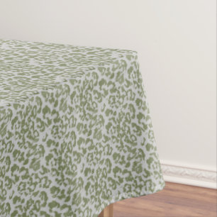 Olive grey spotted leopard tablecloth