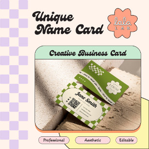 Olive Groovy Editable Business Card for Studio