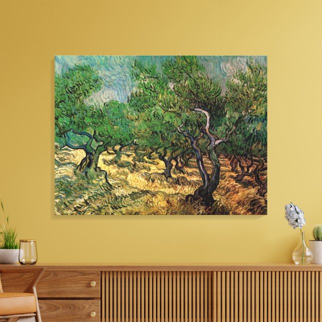 Olive Grove by Vincent van Gogh Canvas Print (Insitu(LivingRoom))