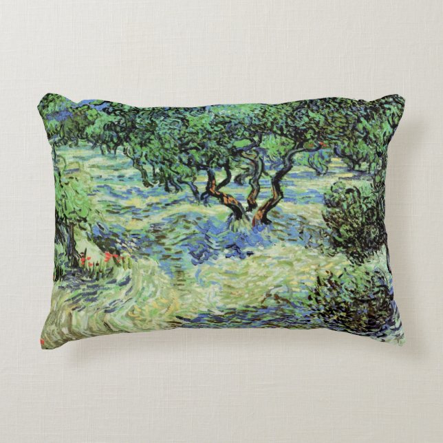 Olive Grove by Vincent van Gogh Decorative Cushion (Front)