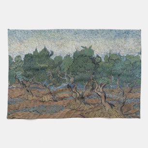 Olive Grove by Vincent Van Gogh Tea Towel