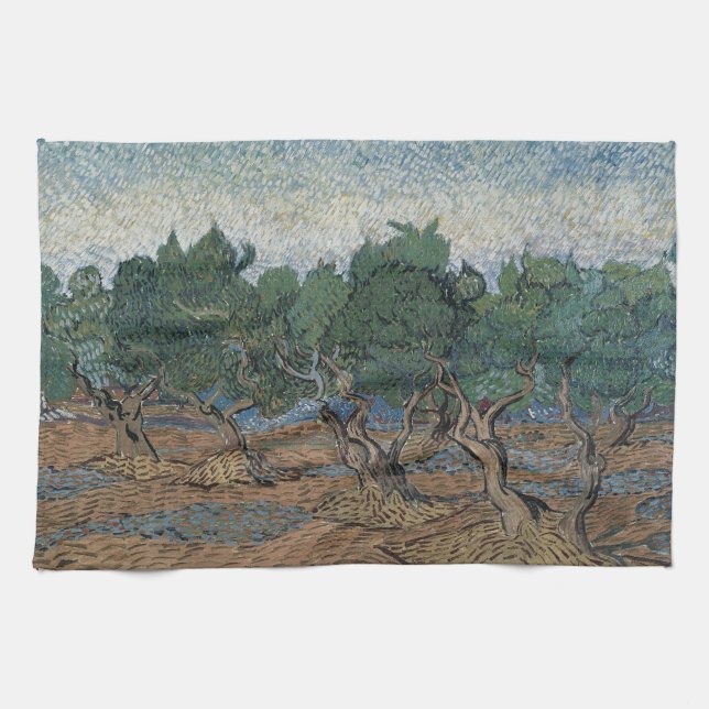 Olive Grove by Vincent Van Gogh Tea Towel (Horizontal)